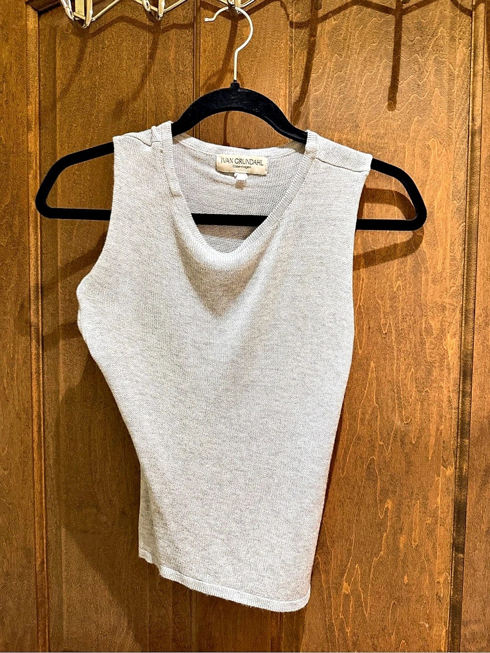 Ivan Grundahl Gray V-Neck Viscose Tank Top Size Small